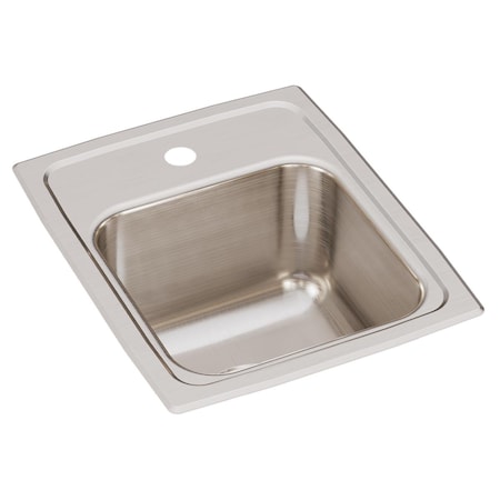 Elkay Lustertone Ss 13X16X7.6 Single Bowl Drop-In Sink With Quick-Clip LRQ13161